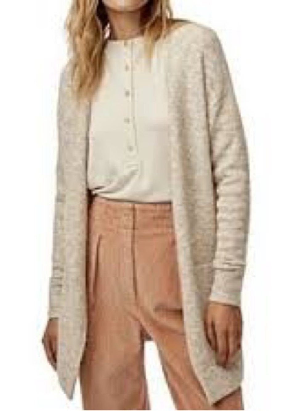 Aritzia WILFRED FREE Aronson Cardigan oatmeal. Alpaca Italian wool